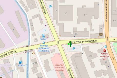 Non-Standard A in Kyiv, 1.2x1.8  Івана Федорова вул., зуп. «вул. Малевича» scheme