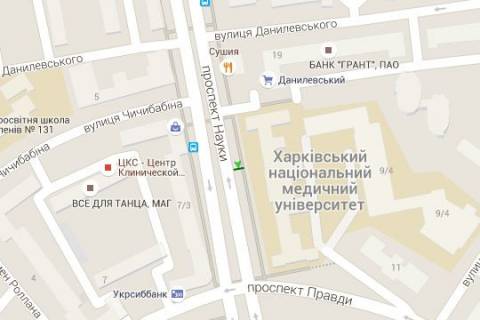 Citylight B in Kharkiv, 1.2x1.8  Nauki prosp. (Lenina prosp.), 4 (No2) scheme