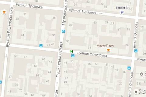 Citylight B in Odessa, 1.2x1.8  Uspens'ka st., 36 - Puskins'ka st. scheme