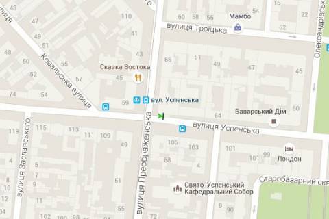 Citylight B in Odessa, 1.2x1.8  Uspens'ka st. - Preobrazens'ka st., 66 scheme