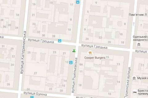 Citylight A in Odessa Risel'evs'ka st., 12 - Grec'ka st. scheme