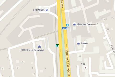 Citylight B in Kharkiv, 1.2x1.8  Gagarina prosp., 131 (zupinka) scheme