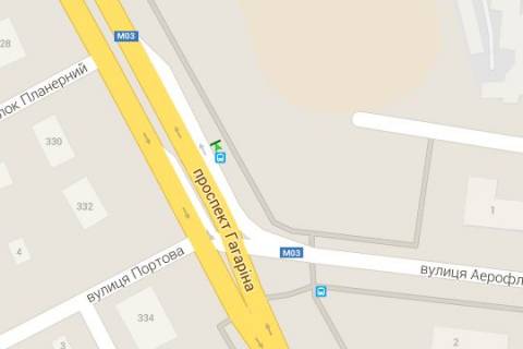 Non-Standard A in Kharkiv, 1.2x1.8  Гагаріна просп. - Аерофлотська вул., (зупинка) scheme