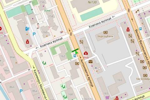 Citylight B in Kyiv, 1.2x1.8  Antonovica st. (Gor'kogo st.), 162, zup. <<st. Kovpaka>> (1) scheme