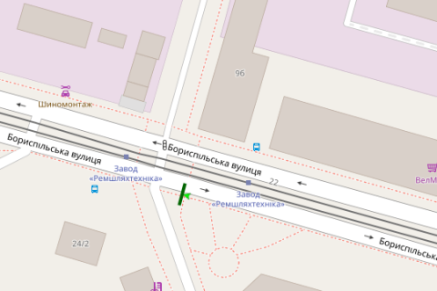 Billboard B in Vasylivka, 3x6  Borispil's'ka st., 6 - Veresneva st. scheme