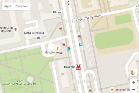 Non-Standard A in Kharkiv, 1.2x1.8  Науки просп. (Леніна просп.) - Серпова вул., (зупинка) №1 scheme