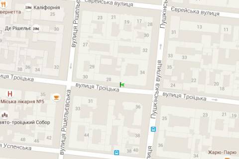 Citylight B in Odessa, 1.2x1.8  Troic'ka st., 26 - Italiysʹka st. scheme