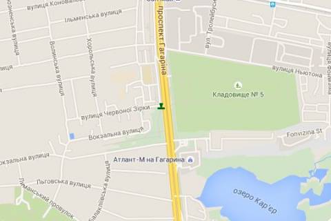 Non-Standard A in Kharkiv, 1.2x1.8  Гагаріна просп. - Пильчикова вул. (Червоної Зірки вул.), (зупинка) scheme