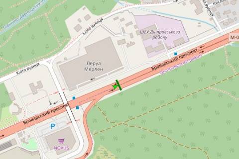 Billboard A in Vasylivka, 6x3  Brovars'kij prosp., na rozpodiluvaci No1 (v napramku Brovariv) scheme