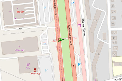 Backlight A in Vasylivka, 8x4  Velika Kil'ceva doroga, na rozpodiluvaci naproti Al'cest (v napramku Odes'koi pl.) scheme