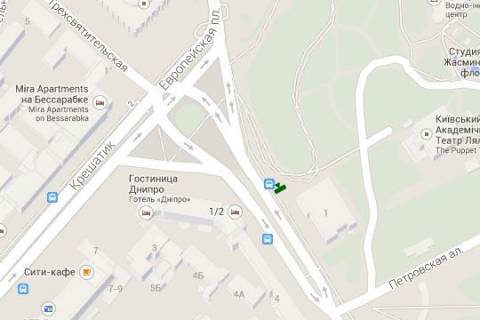 Citylight B in Kyiv, 1.2x1.8  Evropejs'ka pl., No1: Parlaments'ka biblioteka Ukraini scheme