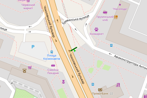 Video Billboard A in Kyiv, 2.3x3.14  Cokolivs'kij bul'v. - Aviakonstruktora Antonova st. (TT 6.8 484h352) - 390349 scheme