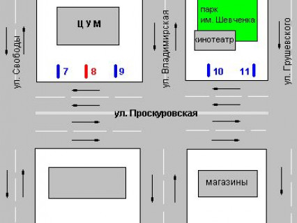 Backlight B in Khmelnitsky, 1.2x1.8  Proskurivs'ka st. - Svobodi st. scheme