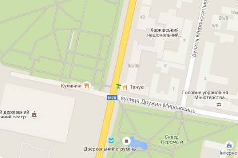 Citylight A in Kharkiv, 1.2x1.8  Sums'ka st., 36/38 (No1) scheme