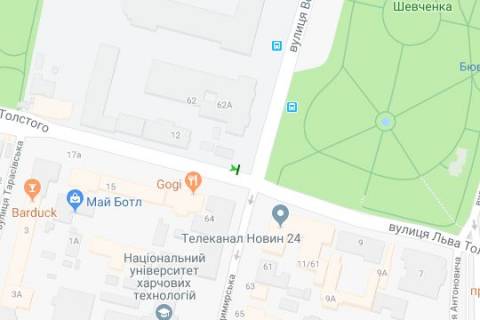 Citylight B in Kyiv, 1.2x1.8  Get'mana Pavla Skoropads'kogo st., ./st.Volodimirs'ka scheme