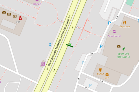 Billboard B in Vasylivka, 3x6  Volodimira Maakovs'kogo prosp., 73 "SportLajf" scheme