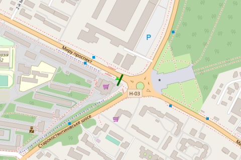 Prismatron, Prism A in Khmelnitsky, 3x6  Миру просп. - Старокостянтинівське шосе - 616993 scheme