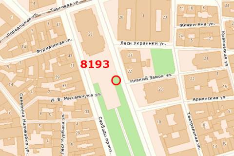 Backlight A in Lviv, 1.2x3.6  Svobodi prosp., 22 scheme