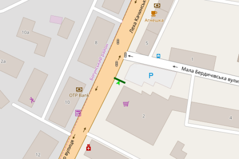 Citylight A in Zhytomyr Leha Kacins'kogo st. - Mala Berdicivs'ka st. scheme