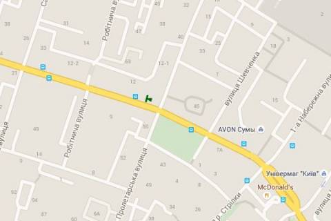 Backlight A in Sumi, 1.2x1.8  Illins'ka st., 12 - Aroslava Mudrogo st. (Proletars'ka st.) scheme