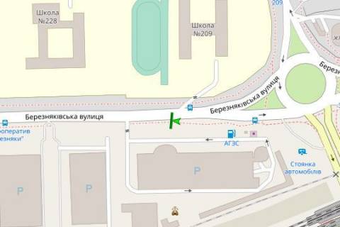 Billboard B in Kyiv, 3x6  Bereznakivs'ka st., 23 scheme