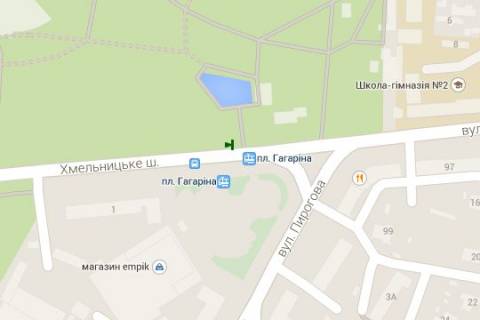 Backlight B in Vinnytsia, 1.2x1.8  Uria Gagarina pl. - Hmel'nic'ke sose scheme