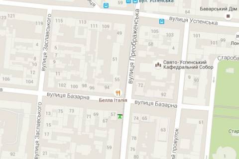 Backlight B in Vasylivka, 2.3x3.14  Preobrazens'ka st. - Bazarna st. scheme