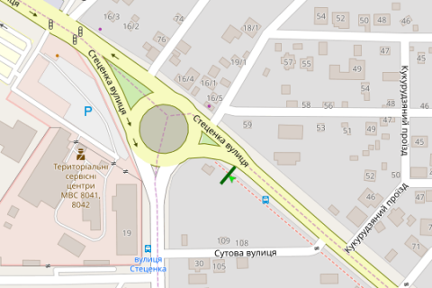 Billboard B in Vasylivka, 3x6  Stecenka st. - Akademika Tupoleva st. scheme