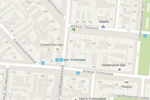 Citylight A in Odessa, 1.2x1.8  Troic'ka st., 51 - Preobrazens'ka st. scheme