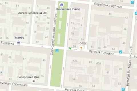 Citylight B in Odessa, 1.2x1.8  Troic'ka st., 50 - Oleksandrivs'kij prosp. scheme