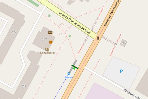 Citylight B in Lviv, 1.2x1.8  Bogdana Hmel'nic'kogo st., 257 - Grincenka st. scheme