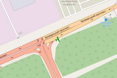 Billboard A in Vasylivka, 3x6  Brovars'kij prosp., perehr. z avtodorogou Kiiv-Cernigiv-Novi-Arilovici (na v'izd do Brovariv) scheme