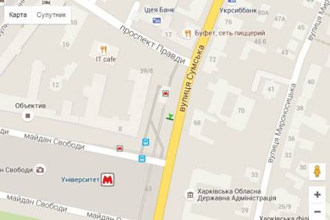 Citylight A in Kharkiv, 1.2x1.8  Sums'ka st., 39 (No1) scheme