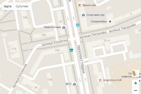 Citylight B in Kharkiv, 1.2x1.8  Nauki prosp. (Lenina prosp.) - Kosmicna st., (zupinka) scheme