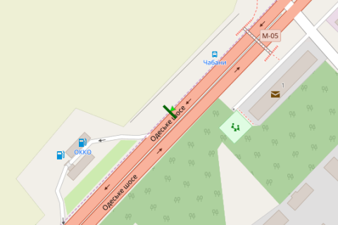 Billboard A in Chabani, 3x6  Kiiv - Odesa, 03km+650m vid Kieva (sprava u napramku Odesi, v centri s.Cabani) scheme