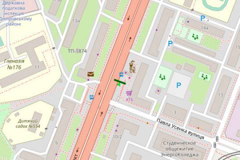 Billboard A in Kyiv, 3x6  Uria Gagarina st., 12 scheme