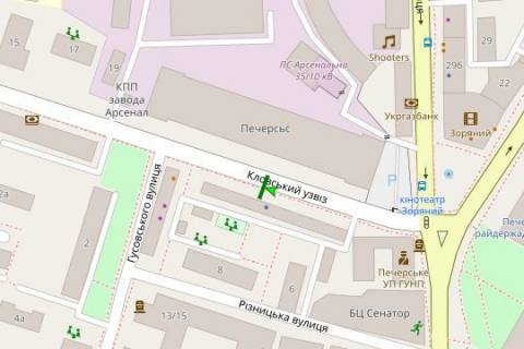 Citylight B in Kyiv, 1.2x1.8  Klovs'kij uzviz, 24 No1 scheme