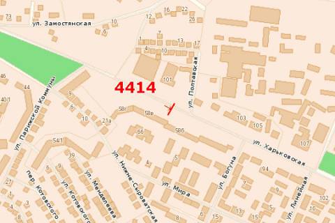 Billboard A in Sumi, 3x6  Harkivs'ka st., 58b scheme