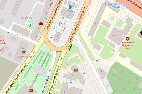 Prismatron, Prism A in Kyiv, 3x6  Севастопольська пл. - Святослава Хороброго вул. - 258881 scheme