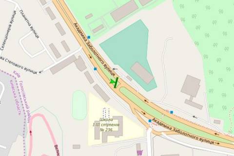 Billboard A in Kyiv, 3x6  Akademika Zabolotnogo st., 142, na rozpodiluvaci (u napramkuStolicnogo sose) scheme