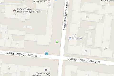 Citylight B in Odessa, 1.2x1.8  Risel'evs'ka st., 22 - Zukovs'kogo st., 24 (naprav vid zalizn. vokzala) scheme
