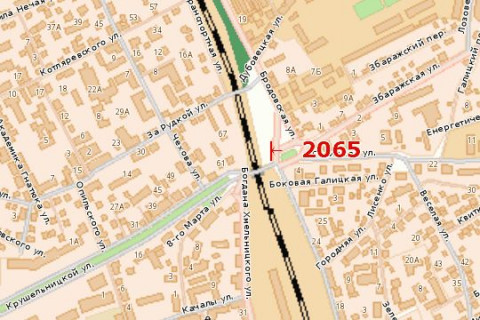 Billboard A in Ternopil, 3x6  Brodivs'ka st. - Zbaraz'ka st. scheme