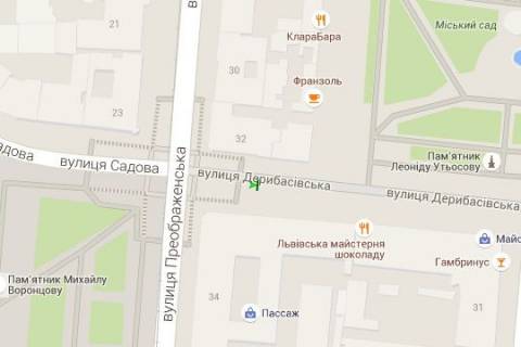 Citylight A in Odessa, 1.2x1.8  Deribasivska st., 33 - Preobrazens'ka st. scheme