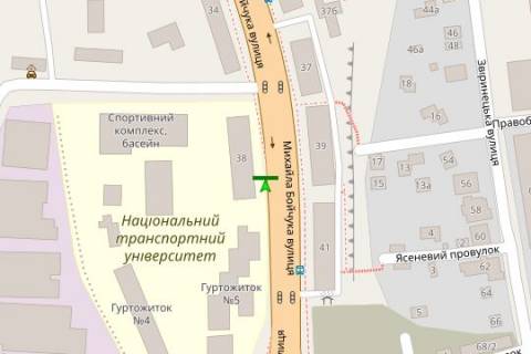 Citylight B in Kyiv, 1.2x1.8  Mihajla Bojcuka st. (Kikvidze st.), 36 zup. <<Gurtozitok  No 4>> (naav. st.M. <<Vidubici>>) scheme