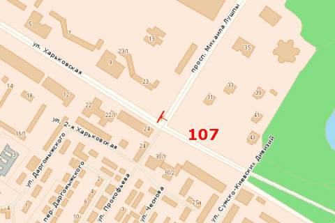 Billboard A in Sumi, 3x6  Harkivs'ka st. - Mihajla Luspi prosp. scheme