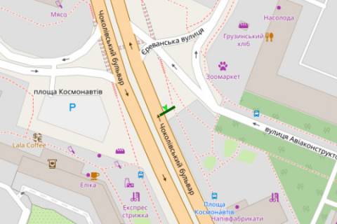 Backlight B in Kyiv, 2.3x3.14  Чоколівський бульв. - Авіаконструктора Антонова вул. scheme