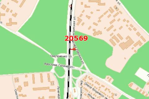 Billboard B in Cherkasy, 3x6  Zolotonis'ke sose - Lisova Prosika st. scheme