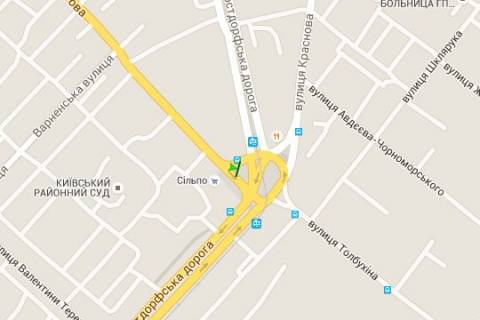 Prismatron, Prism A in Vasylivka, 3x6  Tolbuhina pl. - Krasnova st. - Akademika Filatova st. - Lustdorfs'ka doroga (z boku st. Filatova liva) - 454538 scheme