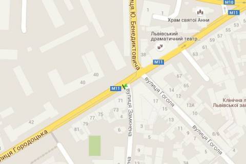 Citylight B in Lviv, 1.2x1.8  Gorodoc'ka st., 71 - Zamknena st. (vid centru) scheme