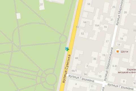 Citylight B in Kharkiv, 1.2x1.8  Sums'ka st., 35 (zupinka) scheme